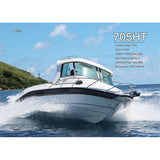 CE Certified 7.2m/24FT Fiberglass Fishing Boat Hard Top Design with High Speed